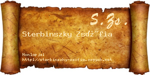 Sterbinszky Zsófia névjegykártya