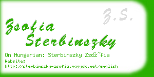 zsofia sterbinszky business card